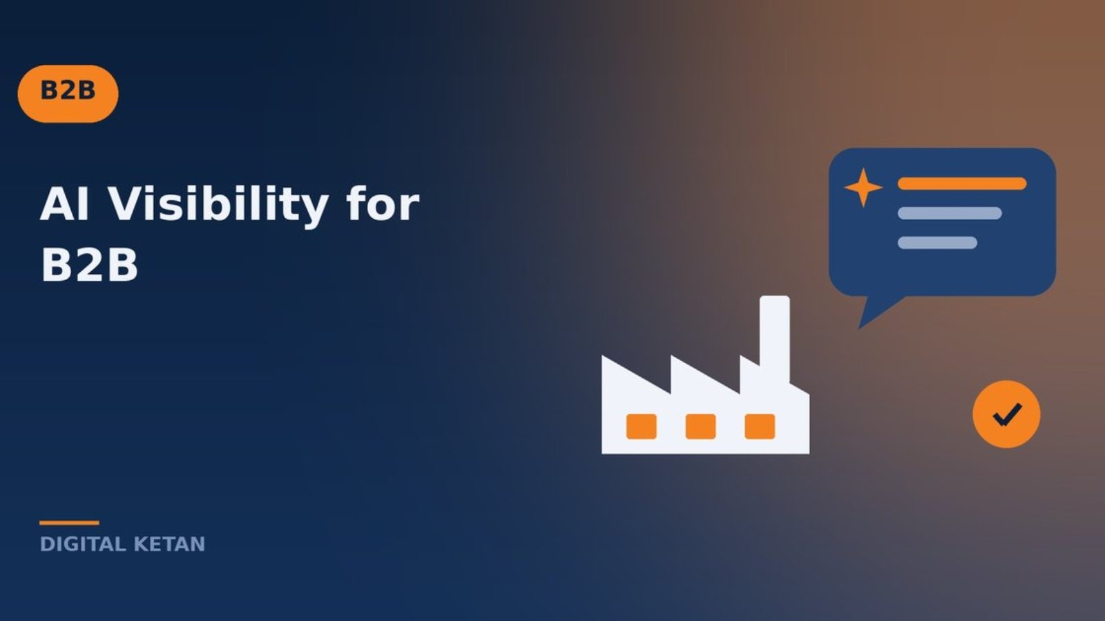 B2B AI visibility concept showing a manufacturing company recommended in an AI assistant answer
