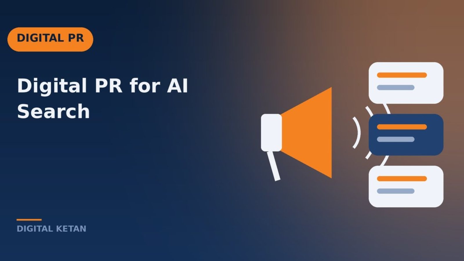 Digital PR concept showing publications, reviews, and podcasts mentioning a brand that AI assistants recognize