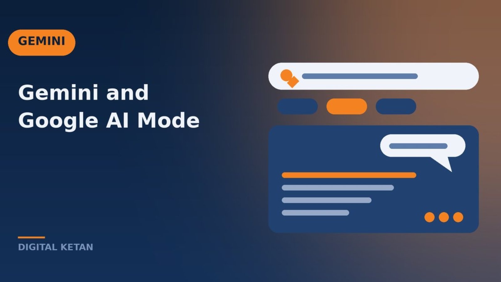 Gemini and AI Mode concept showing an AI sparkle above a search bar
