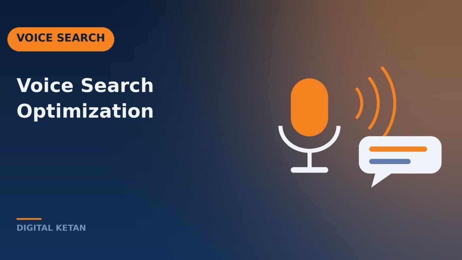 Voice search concept showing a spoken question answered by a voice assistant with a single result