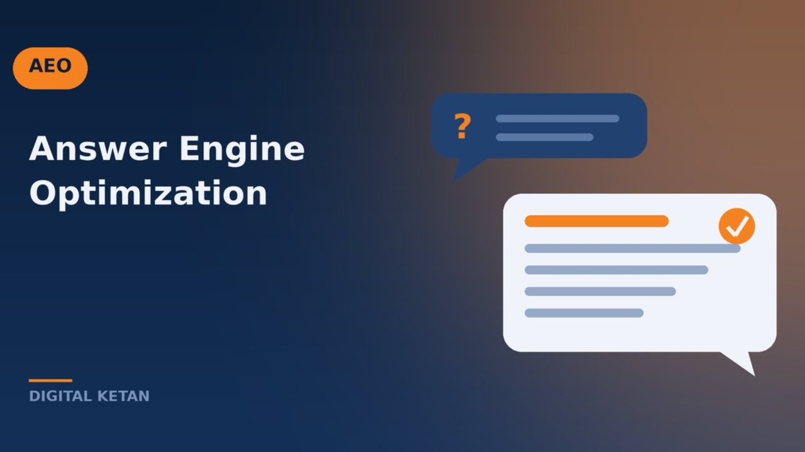 Answer engine optimization concept showing a question transformed into a clear, structured answer
